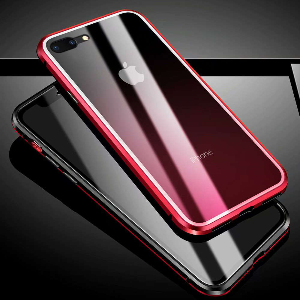 New Bakeey 360 Full Body Magnetic Adsorption Aluminum Front & Back Glass Protective Case