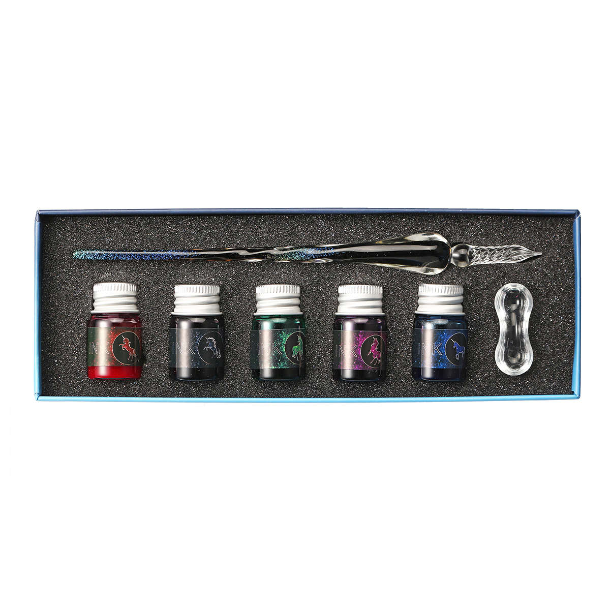 Crystal Glass Dip Pen Ink Set Signature Pen Vintage Handmade Glass Sign Pen Writing Tools