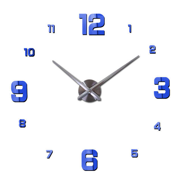 New Acrylic Mirror Clock Creative Diy Wall Clock Large Size Decorative Wall Clock Stereo Wall