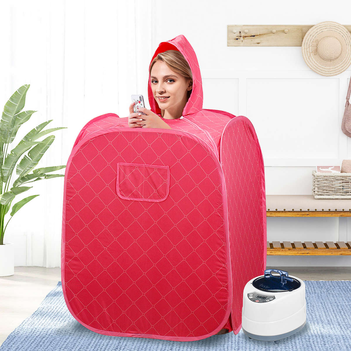 ***LOCAL STOCK***2L Portable Steam Sauna Room Home SPA Bath Tent Full Body Slimming Detox Weight