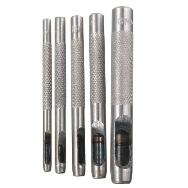 5pcs 3mm-8mm Hollow Punch Set Hole Leather Belt Puncher