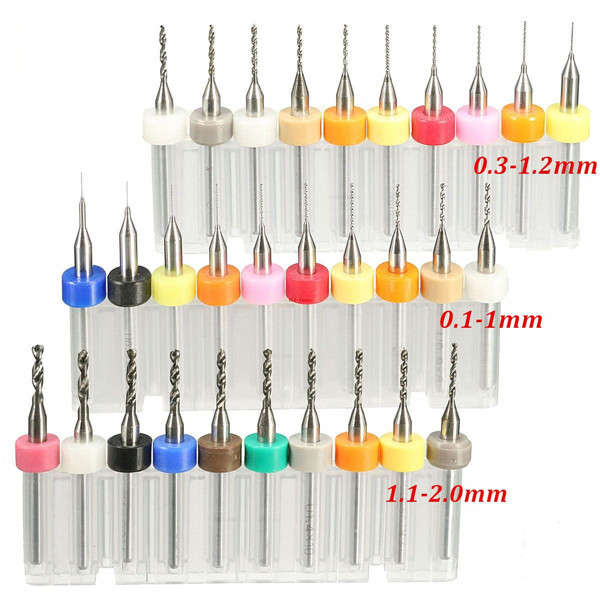 Drillpro DB-P1 10pcs Tungsten Steel Hard Alloy PCB CNC Drill Bits For Circuit Boards PCB Drill Bit