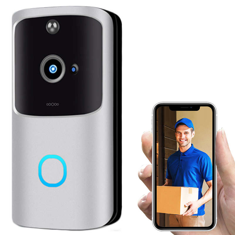 1080P HD Wireless Wifi Smart Doorbell Camera  PIR Bell Security Home + Chime (Type Chime US Plug)
