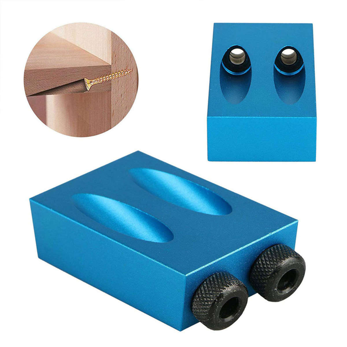 15Pcs 15 Degree Pocket Hole Jig Kit Drilling Locator Woodworking Guide Screw Drill Angle Positioning