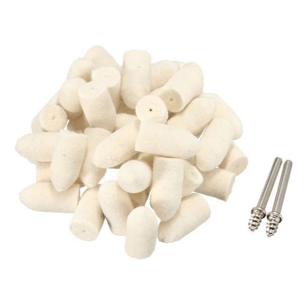 45pcs Wool Polishing Head Buffing Wheel For Dremel Rotary Tool With 2 Conecting Rods