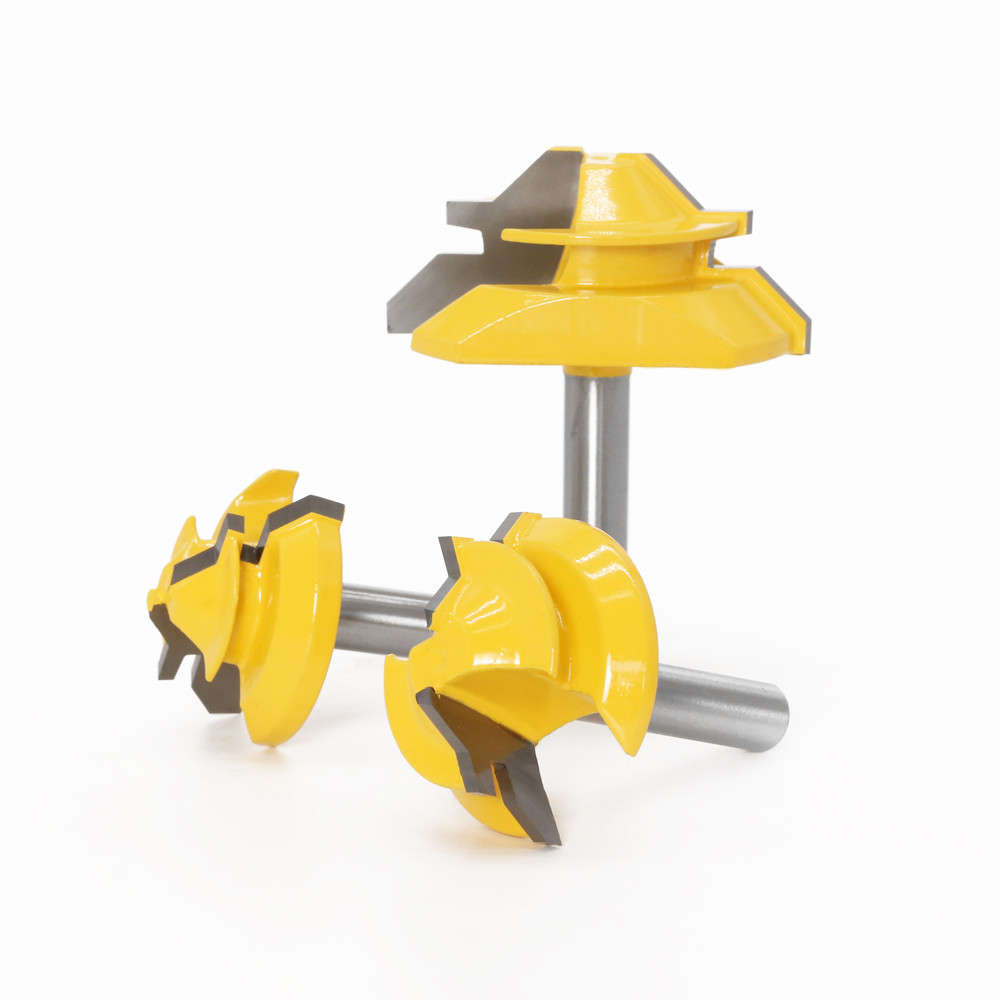 Drillpro 8MM Shank 45 Degree Lock Miter Router Bit Tenon Milling Cutter Woodworking Tool Fo (Type B)