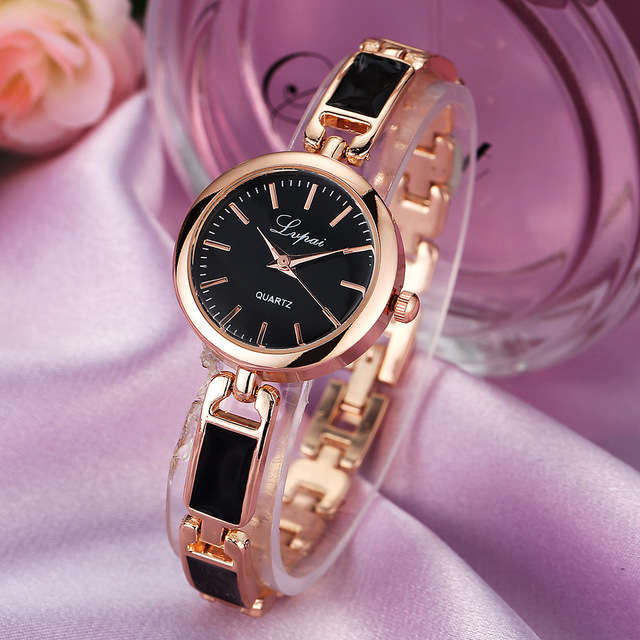 LVPAI Stainless Steel Rhinestone Women Bracelet Watch Elegant Design Quartz Watch