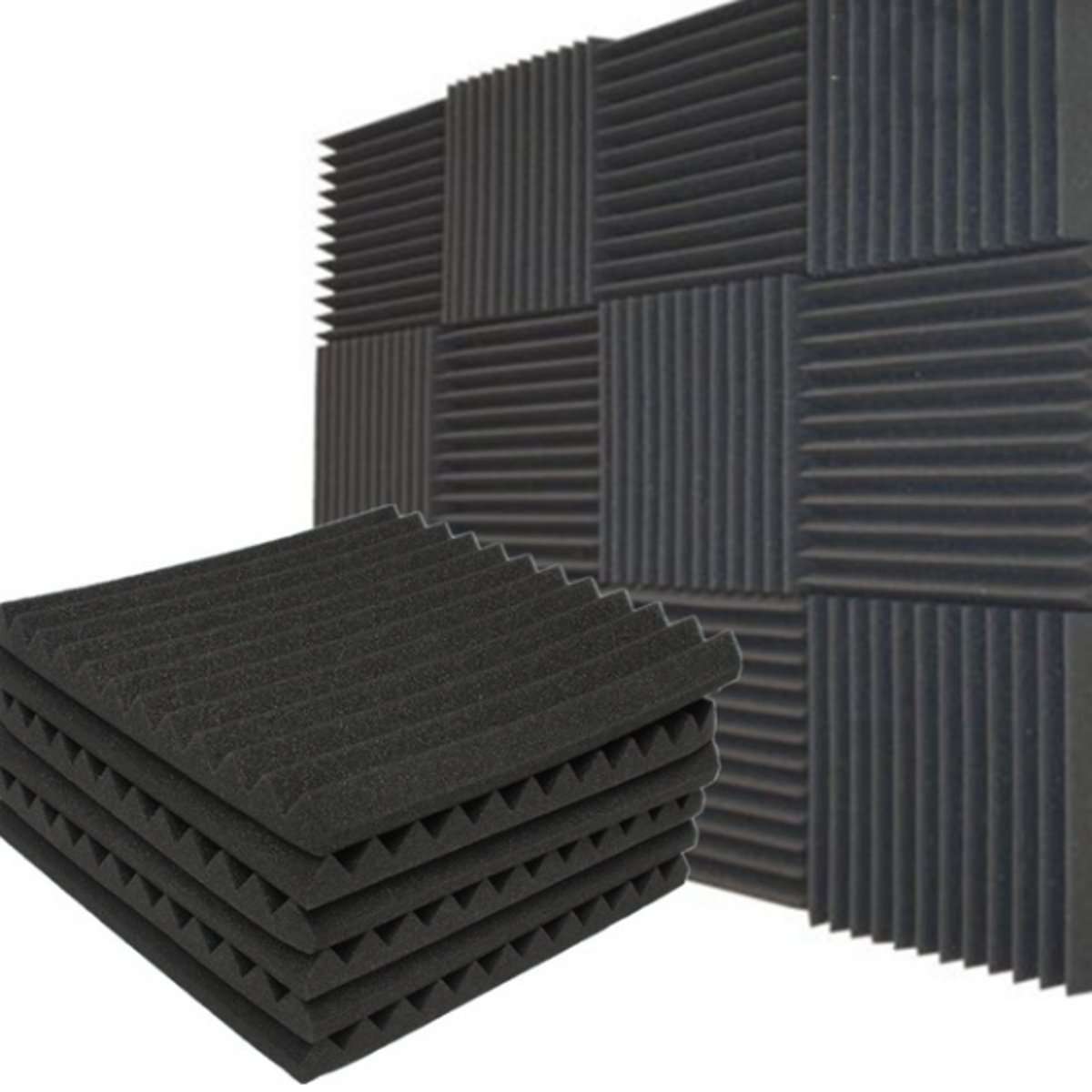 Studio Acoustic Soundproof Foam Panel Tile Sound Absorption Proofing Treatment Wedge 30x30 (Size #2)
