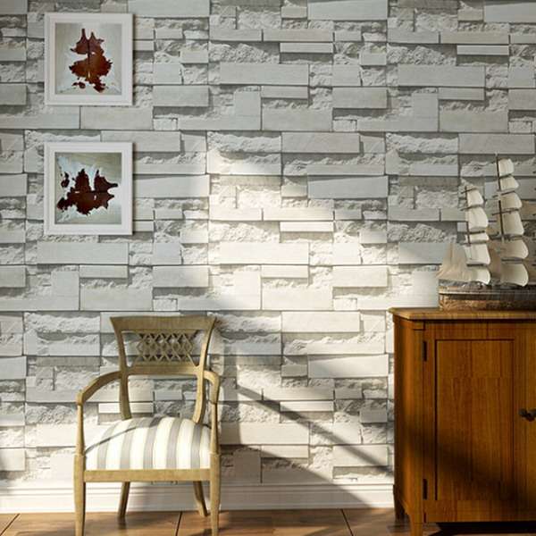 Brick Pattern 3D Textured Non-woven Wallpaper Sticker Background Home Decor