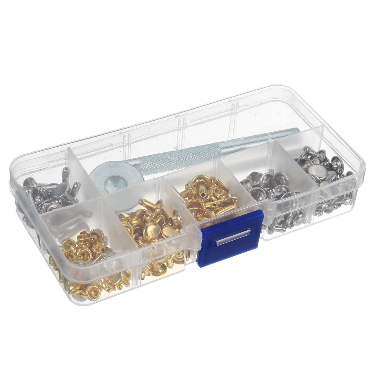 120Pcs Double Cap Rivets Tool Kit Metal Studs Hat Bag Leather Clothes Cr