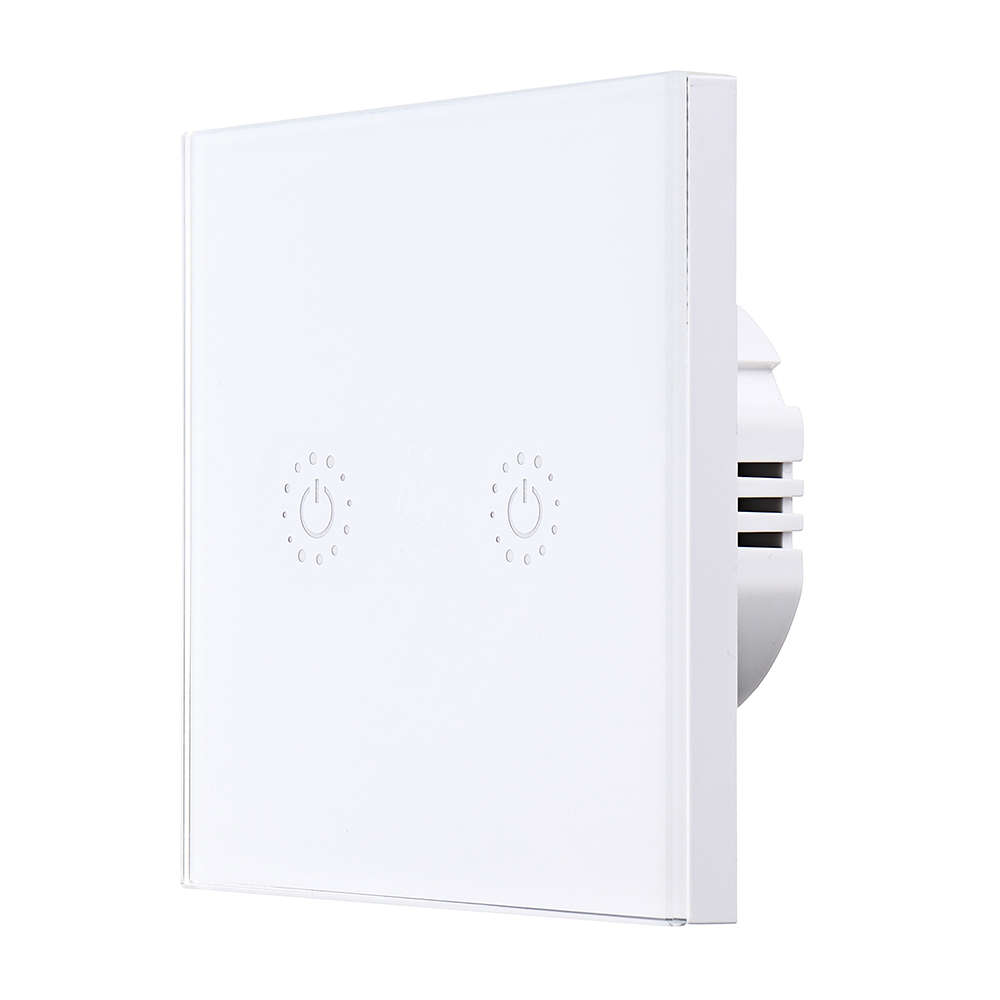New Tuya Smart Life EU 2 Gang Smart WIFI Light Switch Interruptor Touch Wall Power Switch App