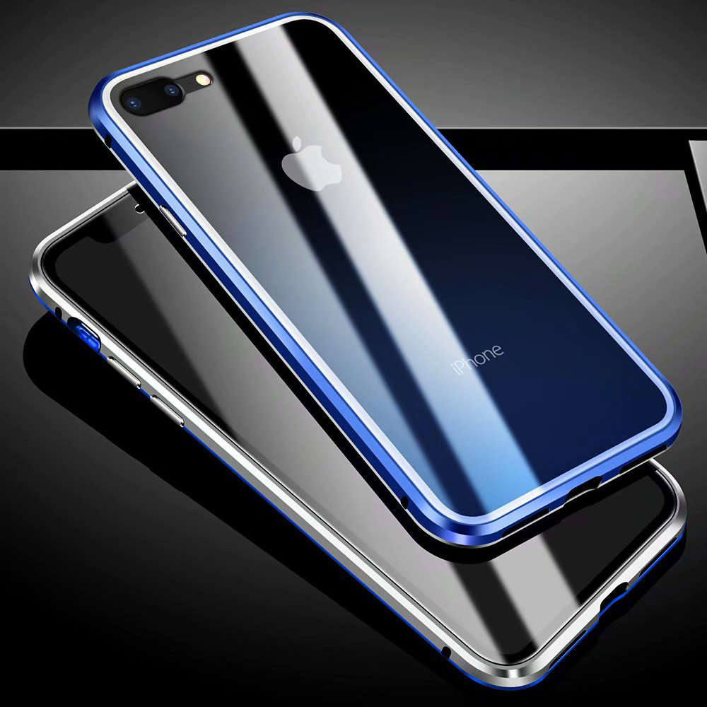 New Bakeey 360 Full Body Magnetic Adsorption Aluminum Front & Back Glass Protective Case