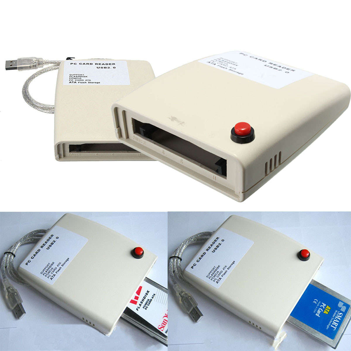 ATA PCMCIA Card Reader USB2.0 to 68 pin ATA PCMCIA Flash Disk Memory Card Adapter Converter