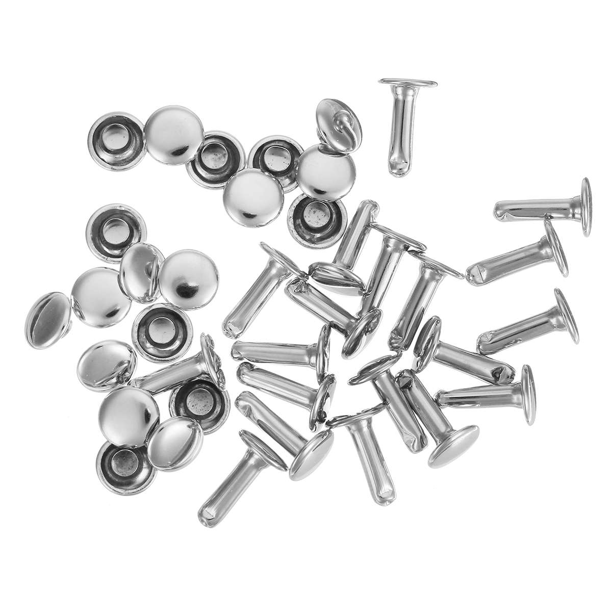 120Pcs Double Cap Rivets Tool Kit Metal Studs Hat Bag Leather Clothes Cr