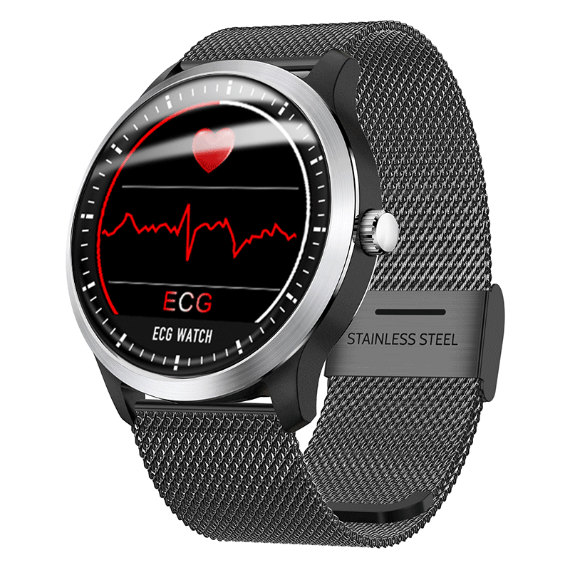 Bakeey N58 ECG Display Stainless Steel HR Sleep Monitor 3D UI Multi-sport Fitness Tracker Smart Watc