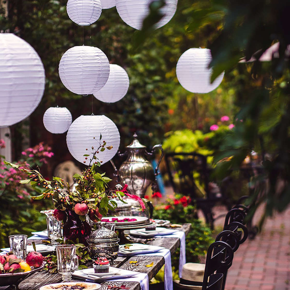 20PCS 4-12" White Paper Lanterns Round Chinese Hanging Ball Lamp Cover for