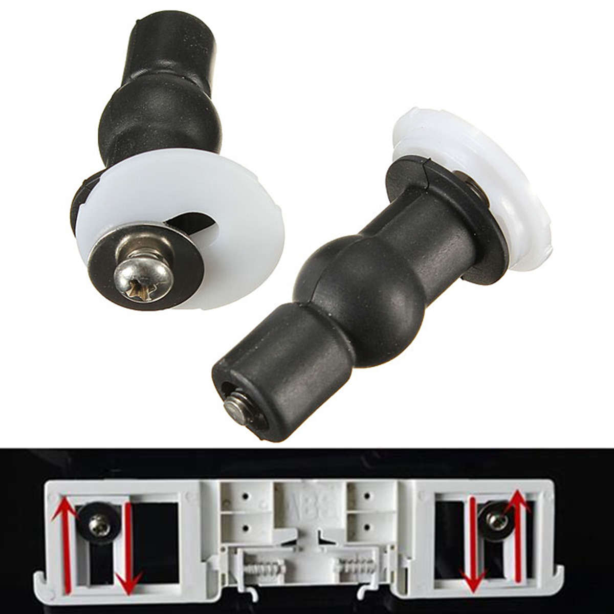 1 Pair WC Toilet Seat Hinges Commode Cover Screw Well Nuts Blind Hole Fixings...