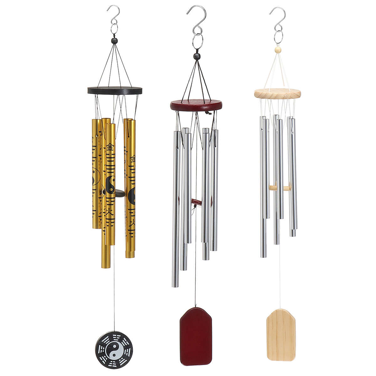 Metal Tubes Wind Chimes The Eight Diagrams Fengshui Theme Wind Chimes For Home