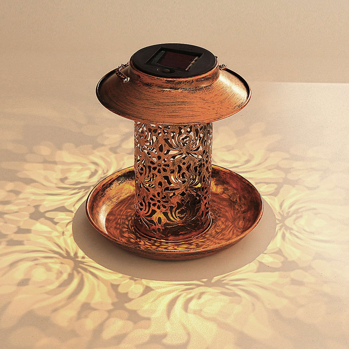 Metal Waterproof Hanging LED Solar Bird Feeder Hummingbird  Outdoor Balcony Outdoor for Feeding Tool