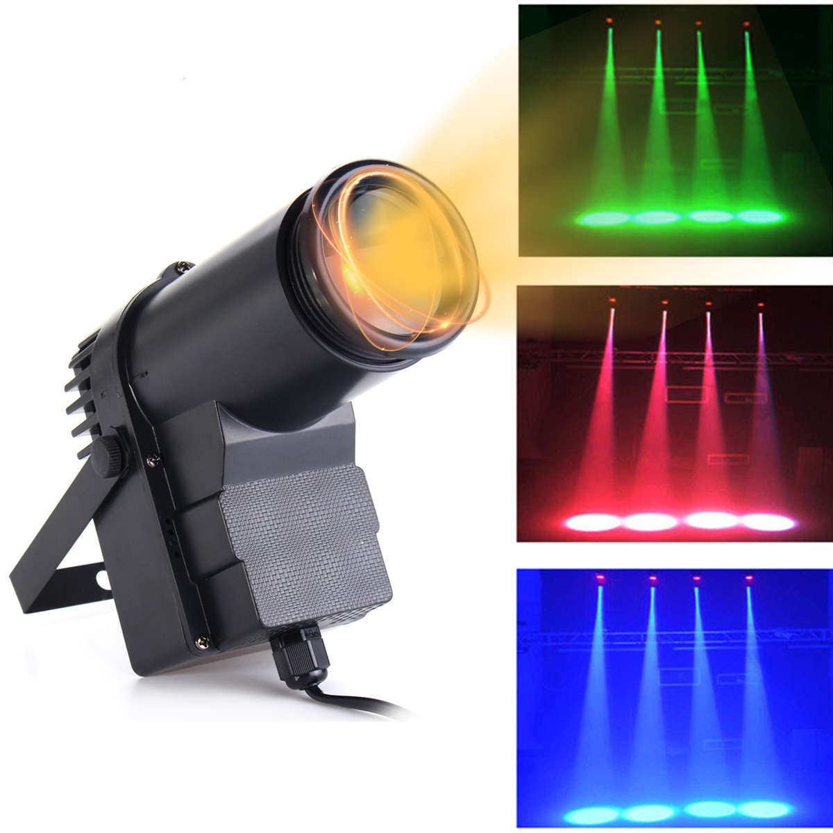 90-230V 9W DMX RGB LED Light Pinspot Beam Spotlight 6CH DJ Disco Party KTV Stage Effect Lighting