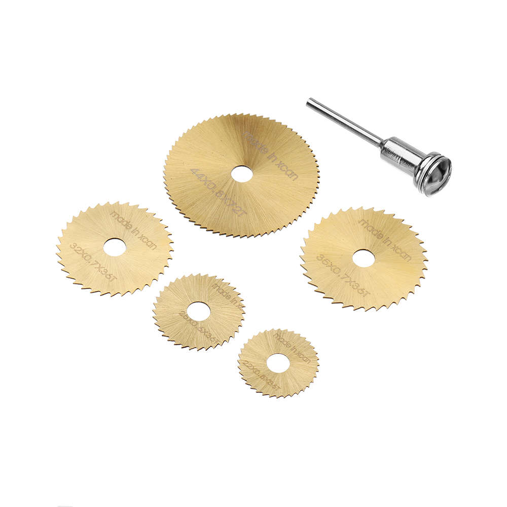 Drillpro SW-B2 6pcs HSS Circular Saw Blades Set Titanium Coated Saw Blade for Rotary Tools