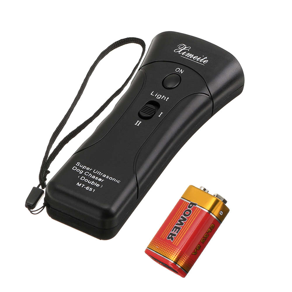 MT-651 Ultrasonic Dog Repeller With Infrared Laser Light Double Ultrasonic Horn Long Distance Electr