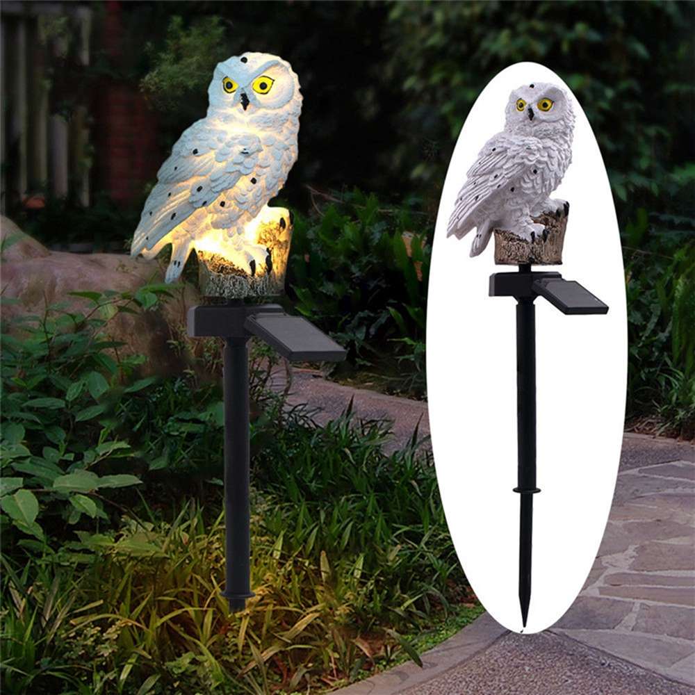 New Solar Powered Owl LED Lawn Lamp Garden Decor Waterproof Landscape Light