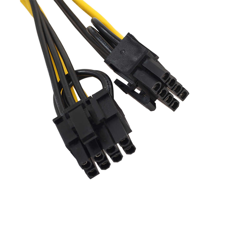 Rexlis 6Pin Female To Dual 8Pin(6+2) Male Power Adapter Cable 20Cm Graphics Card Splitter Cable Pci-
