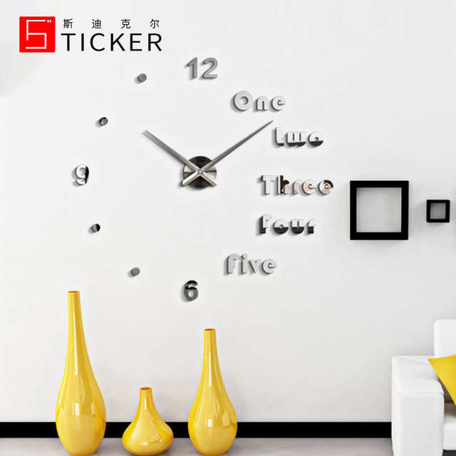 New Creative Diy Wall Stickers Wall Clock Home Mirror Clocks Living Room Decoration Wall Clock