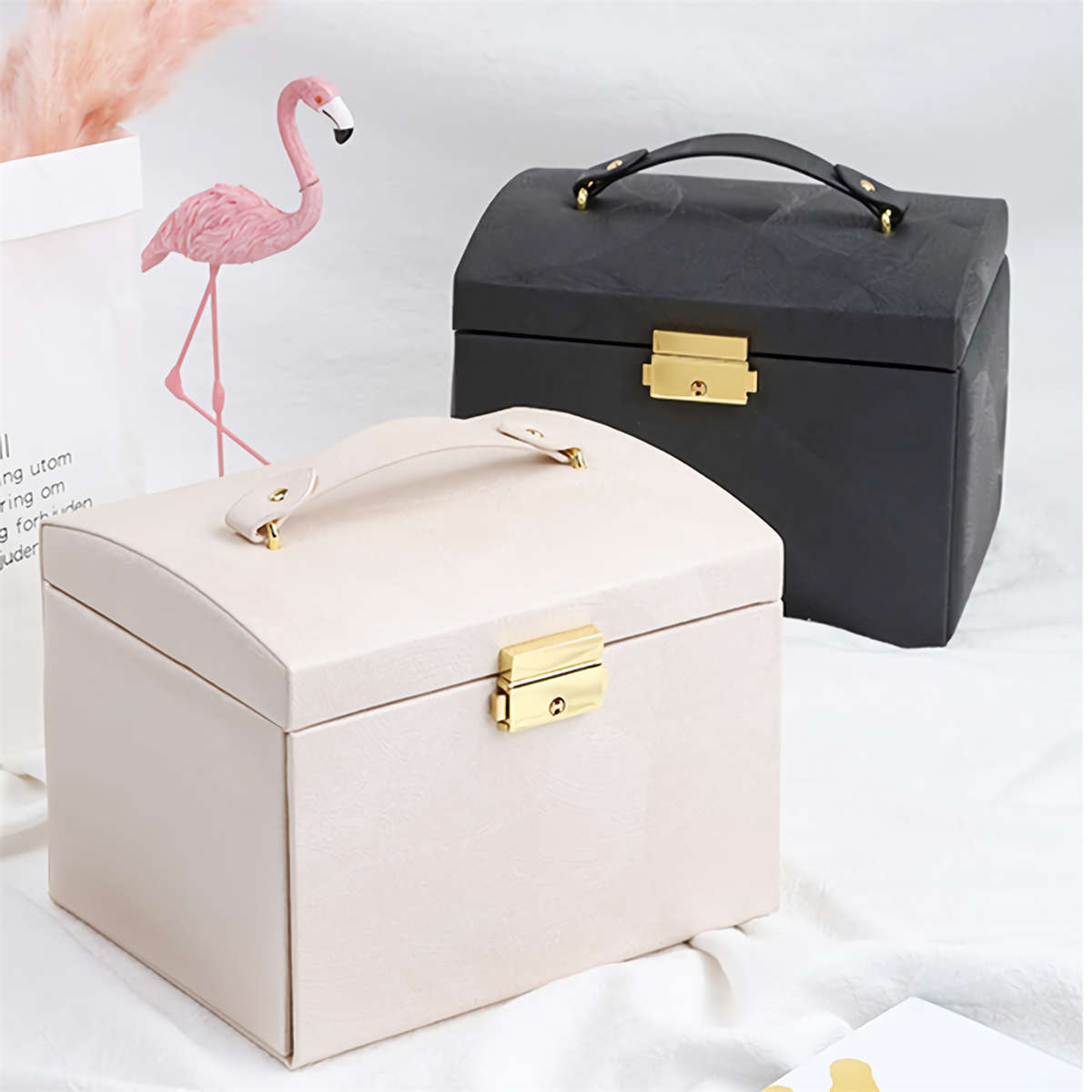 Jewelry Box Large Capacity Leather Storage Jewelry Box Earring Ring
