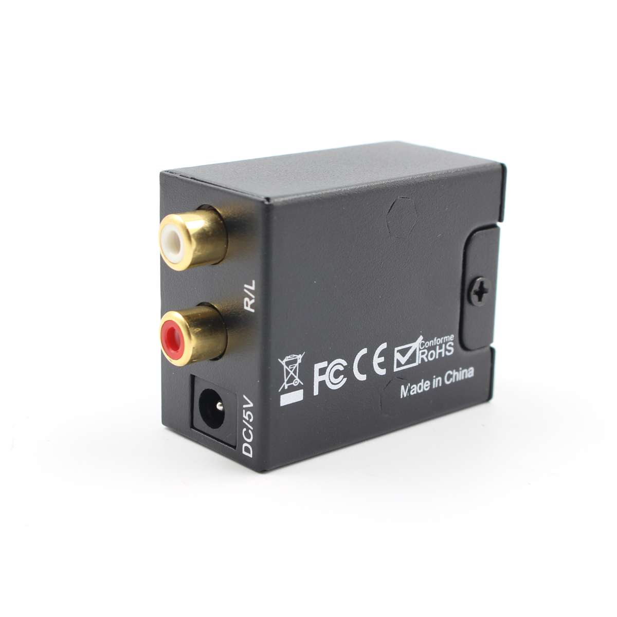 Digital Optical Coax to Analog RCA L/R Audio Converter Adapter with Fiber Cable