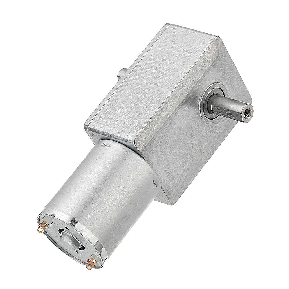 Machifit JGY-370 DC 6/12/24V 150RPM Double Shaft Worm Gear Motor Self-locking Reductio (Voltage 12V)