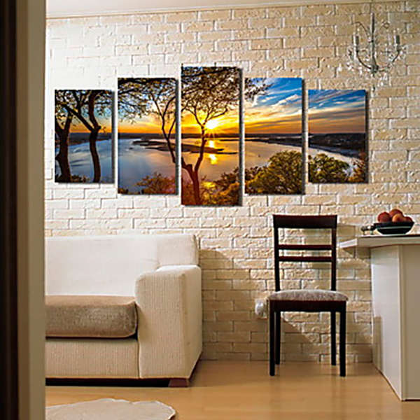 5Pcs Canvas Print Paintings Landscape Wall Decorative Print Art