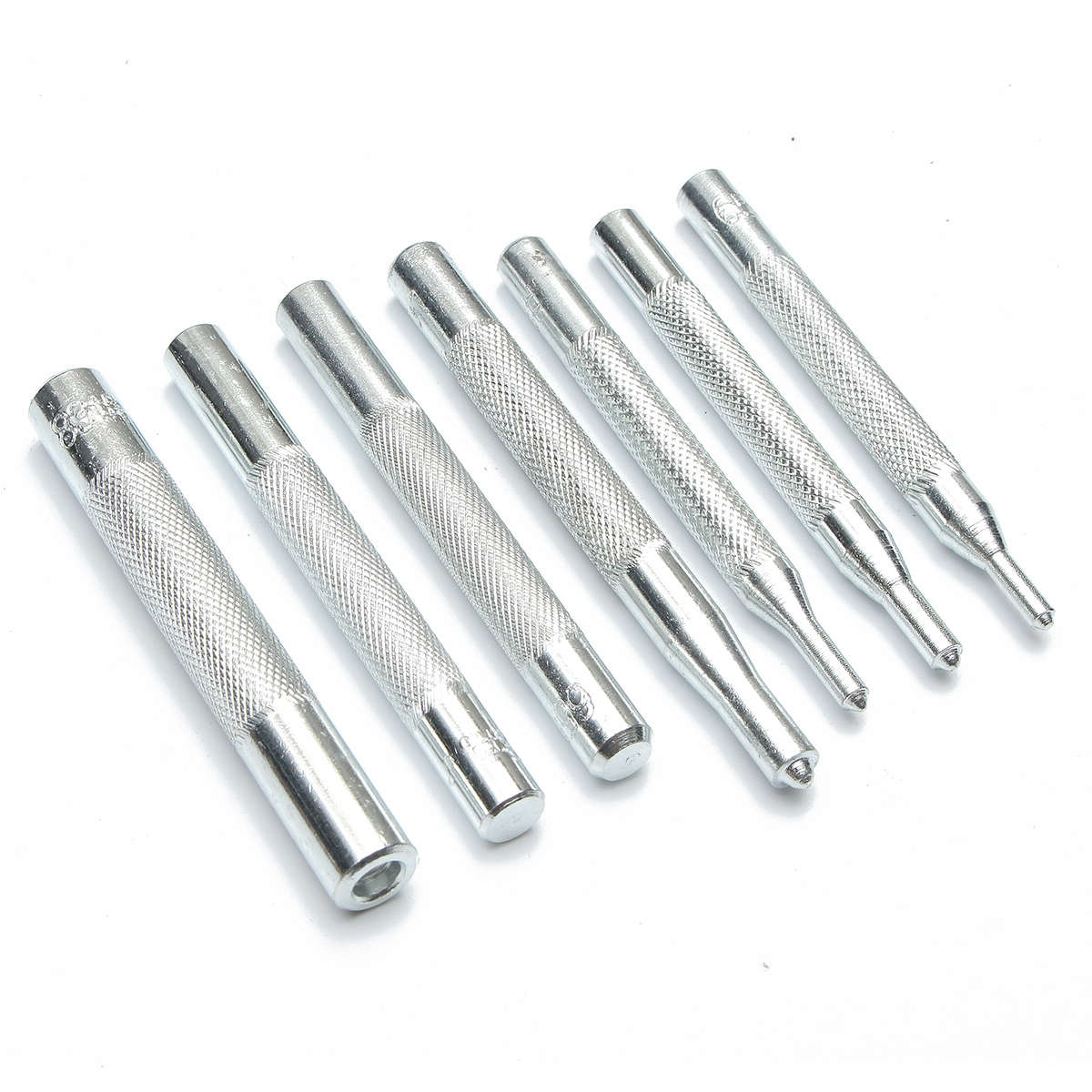 12Pcs Metal Hole Punches Snap Rivet Fasteners Tool Setter Base Set for DIY Leathercraft...