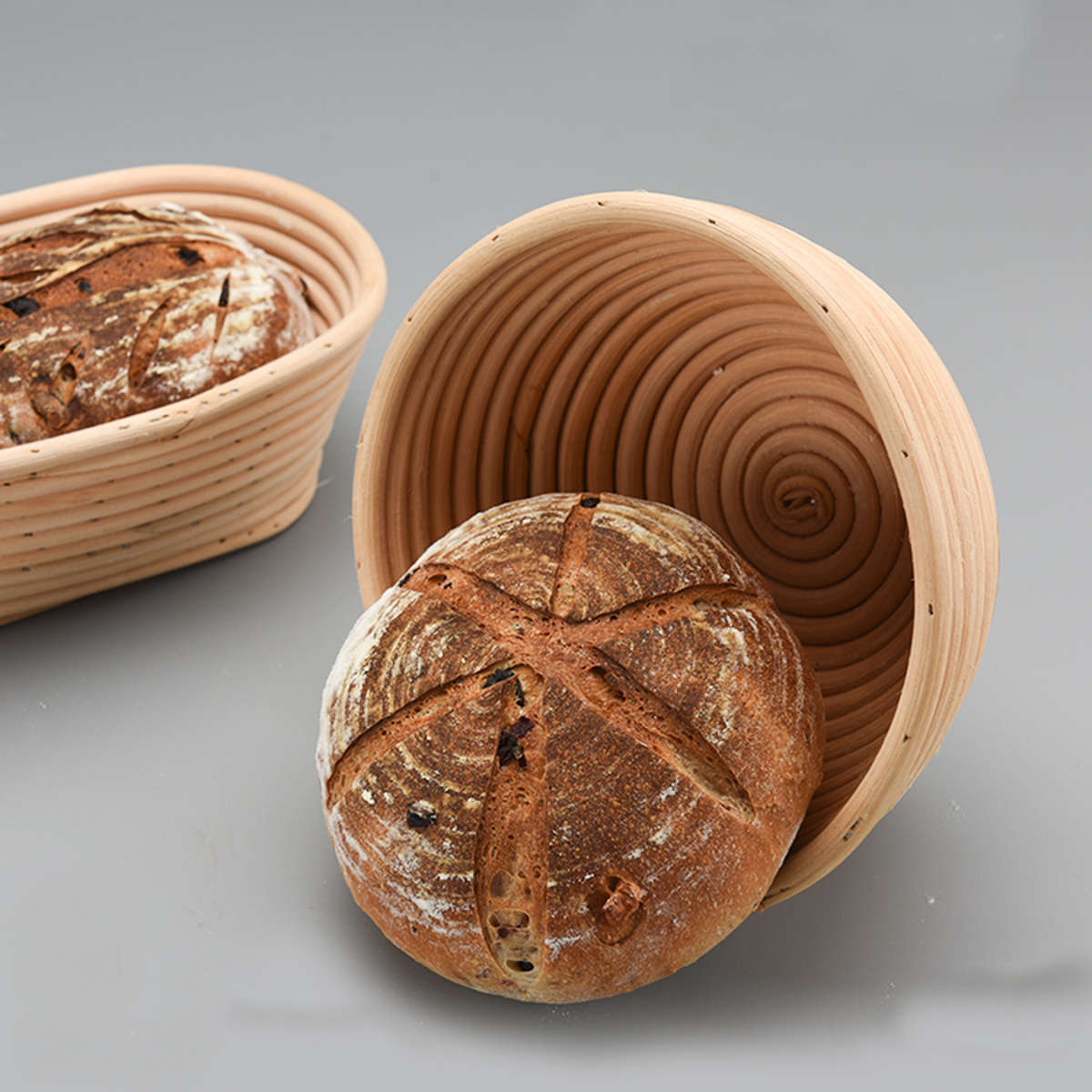 Round Banneton Brotform Rattan Basket Bread Dough Proofing Rising Loaf Proving 4 Sizes (Size #3)