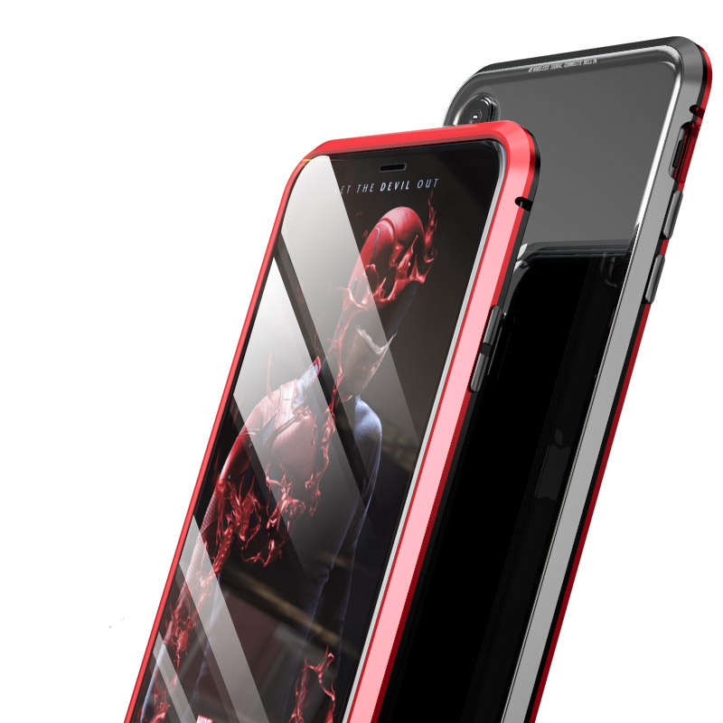 Luphie 360 Front Screen Protector & Back Glass Cover Metal Magne (Apple Model iPhone XR Color Black)