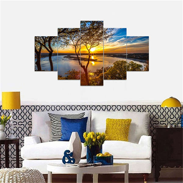 5Pcs Canvas Print Paintings Landscape Wall Decorative Print Art