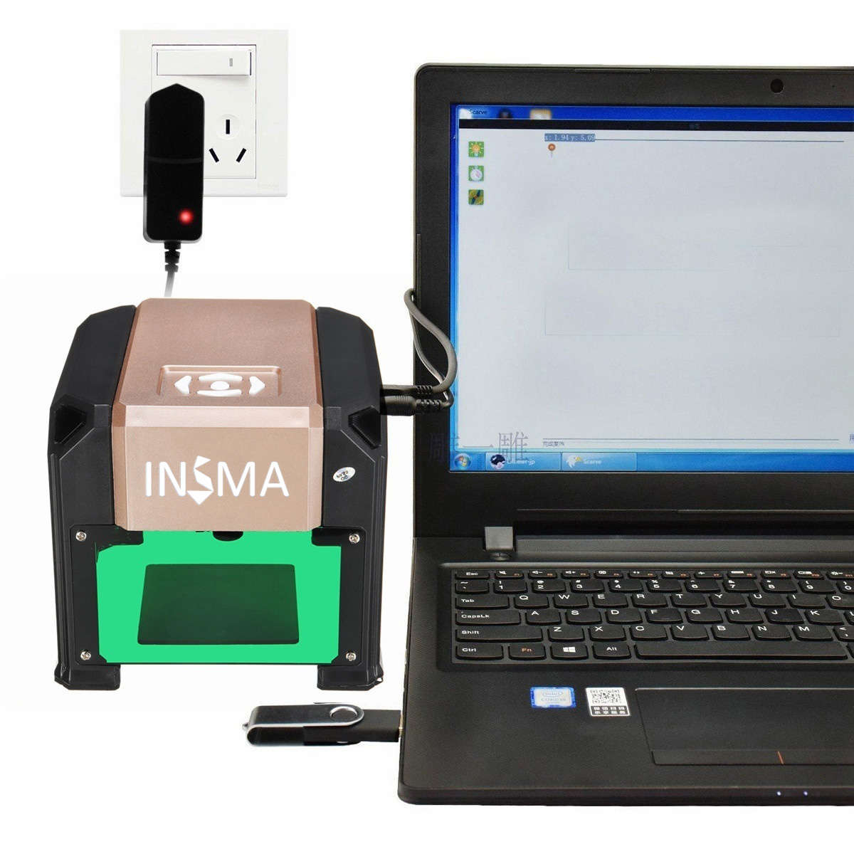 3000mW USB Laser Engraver Desktop DIY Logo Mark Printer Carver Laser Engraving Machine