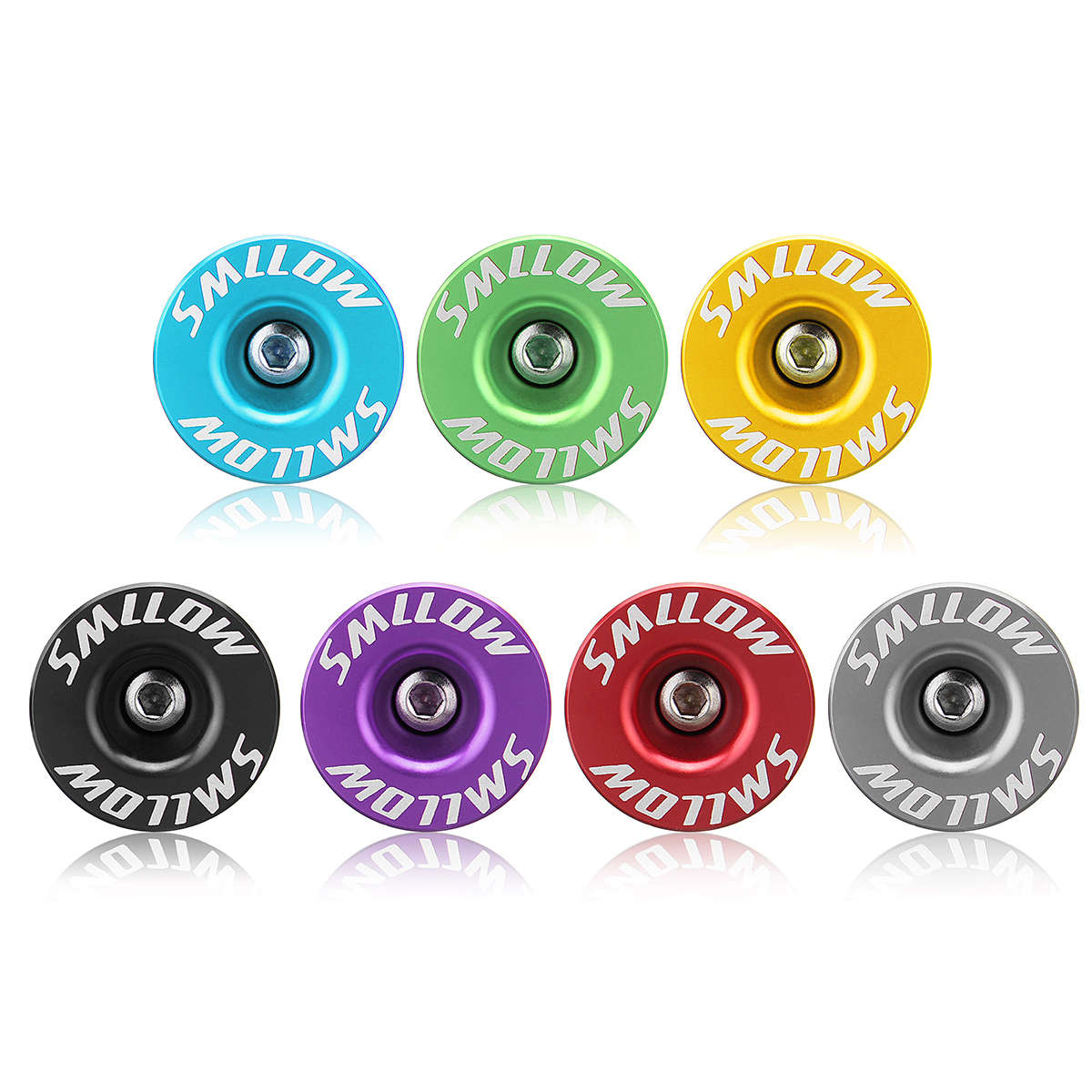 SMLLOW 1 Pair Aluminum Alloy Cycling Bike Handlebar Grips Cap Plug Bicycle Handlebar End Plugs