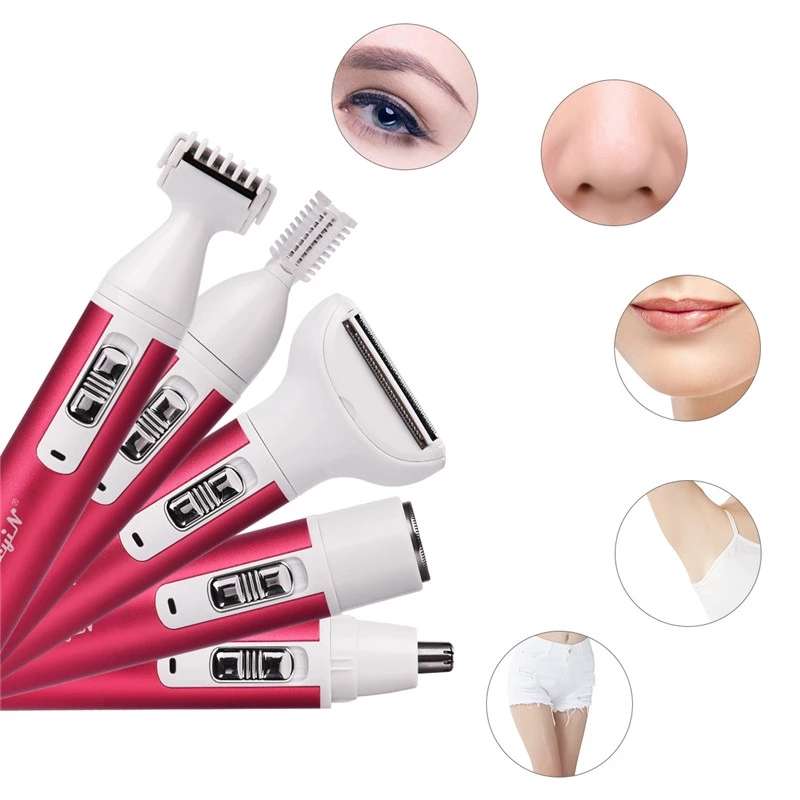 5 in 1 Electric Hair Remover Rechargeable Lady Shaver Nose Hair Trimmer Eyebrow
