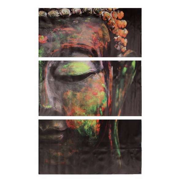 40X60Cm Buddha Statues Triple Frameless Canvas Prints Oil Painting Wall Art Home Decoration