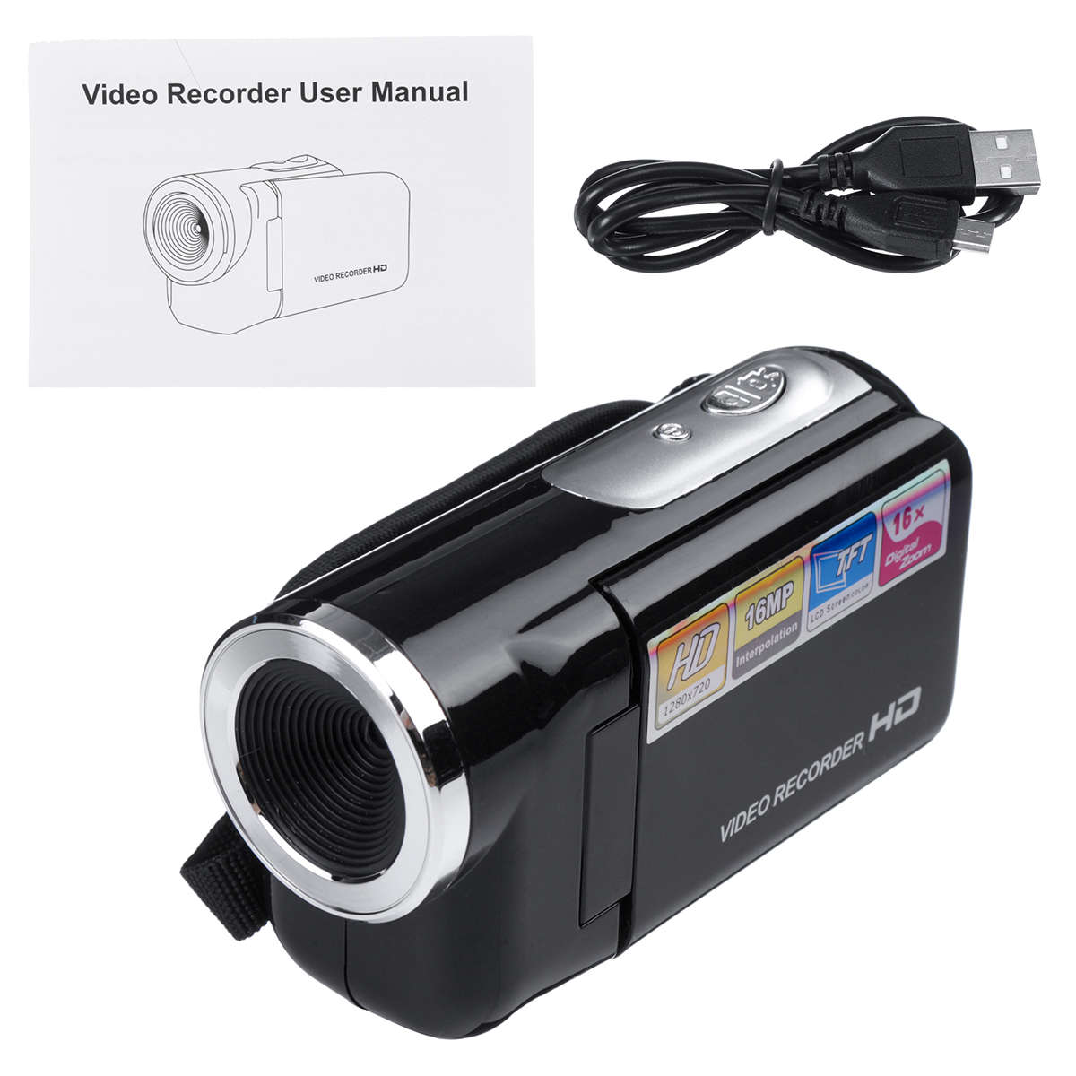 16X Zoom Digital Video Camera Recorder Camcorder 2 inch TFT LCD Display