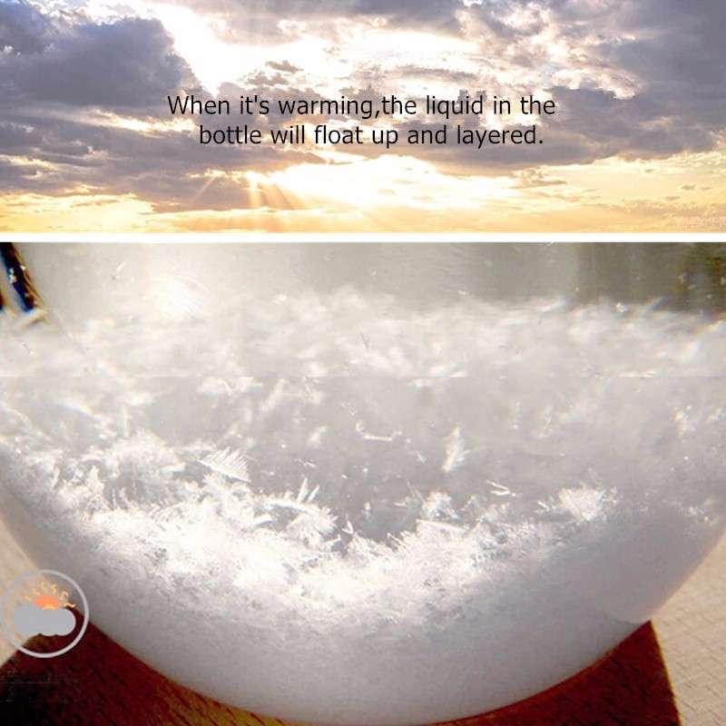 New Christmas Gift Weather Forecast Crystal Bottle Globe Storm Home Desk Decor W