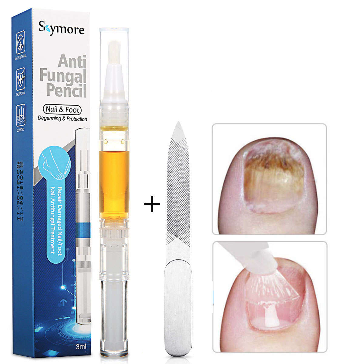 Skymore Toenail Fungus Treatment Fungal Nail Gel with Nail File Toenails & Fingernails Solution