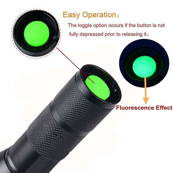 YT-E17UV UV LED 395nM 5W Power Aluminum Zoom Ultraviolet Flashlight