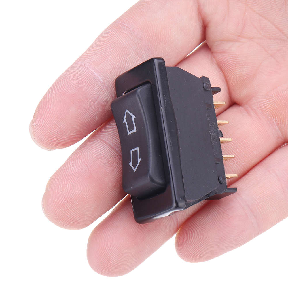 Universal Dpdt Car Power Window Rocker Switch 5 Pins Dc 12V 20A Black Plastic
