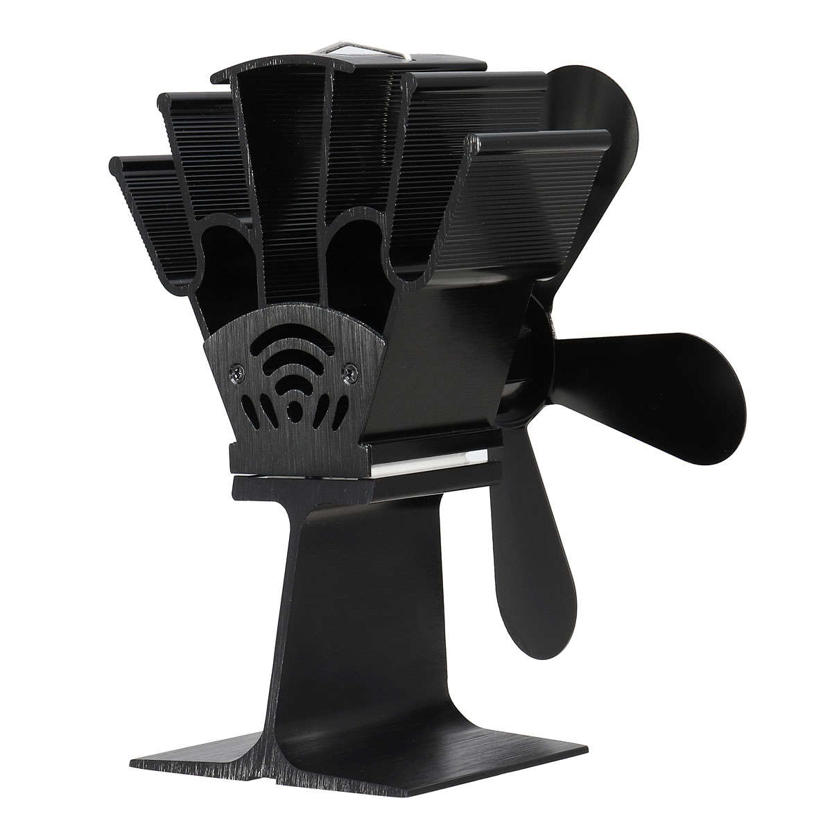 New 5 Blade Heat Self-Powered Stove Fan Wood Log Quiet Burner Fireplace Ecofan