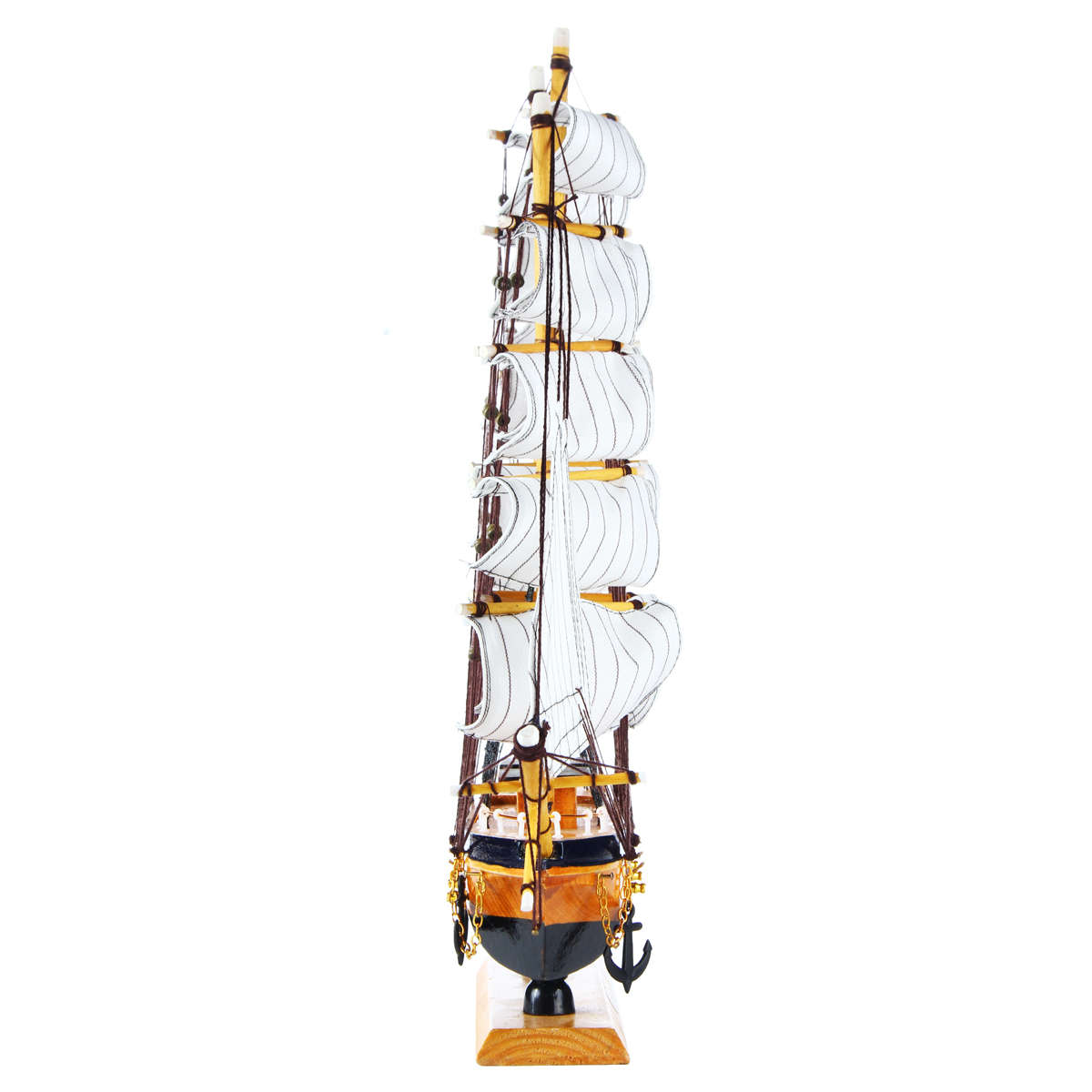 Mini Handmade Wooden Sailing Boats Model Assembly Nautical Ship Schooner