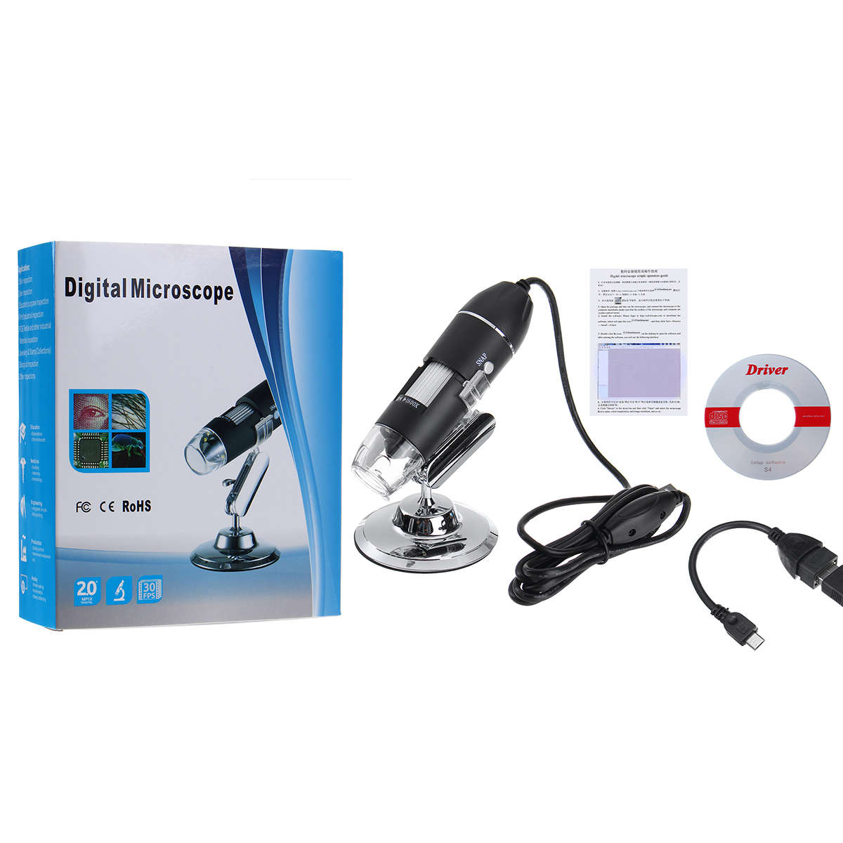 1000X 8Led 2Mp Usb Zoom Microscope Digital Magnifier Hd Endoscopic Camera Video