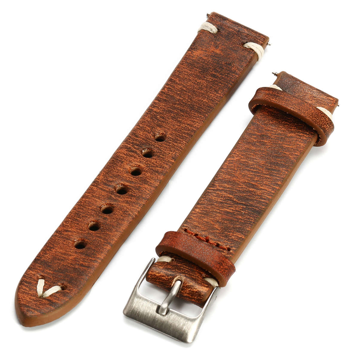 Straps Vintage Style Distressed Leather Wome/Men Watch Band Strap with